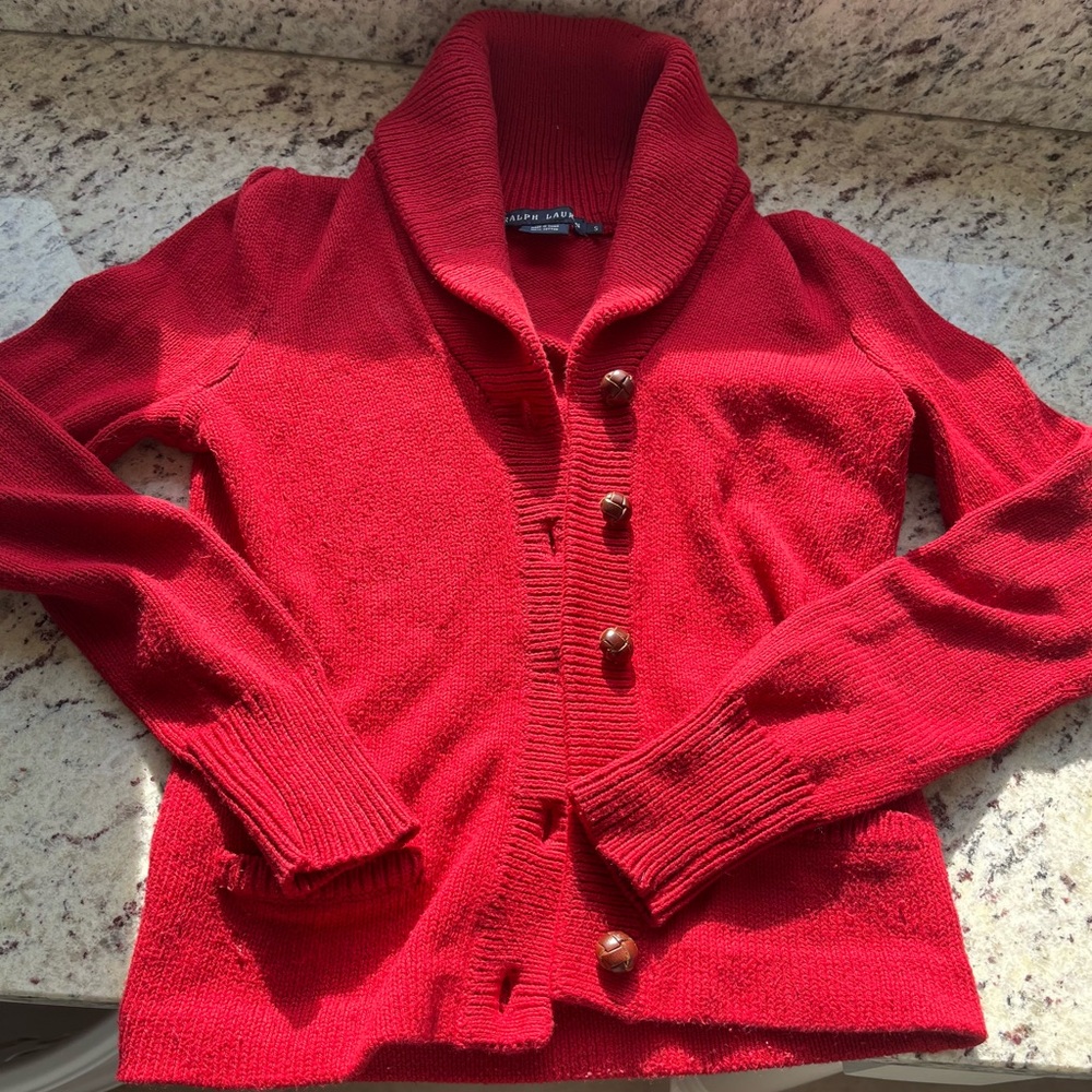 Ralph Lauren Christmas Shawl Collar Sweater Cardigan